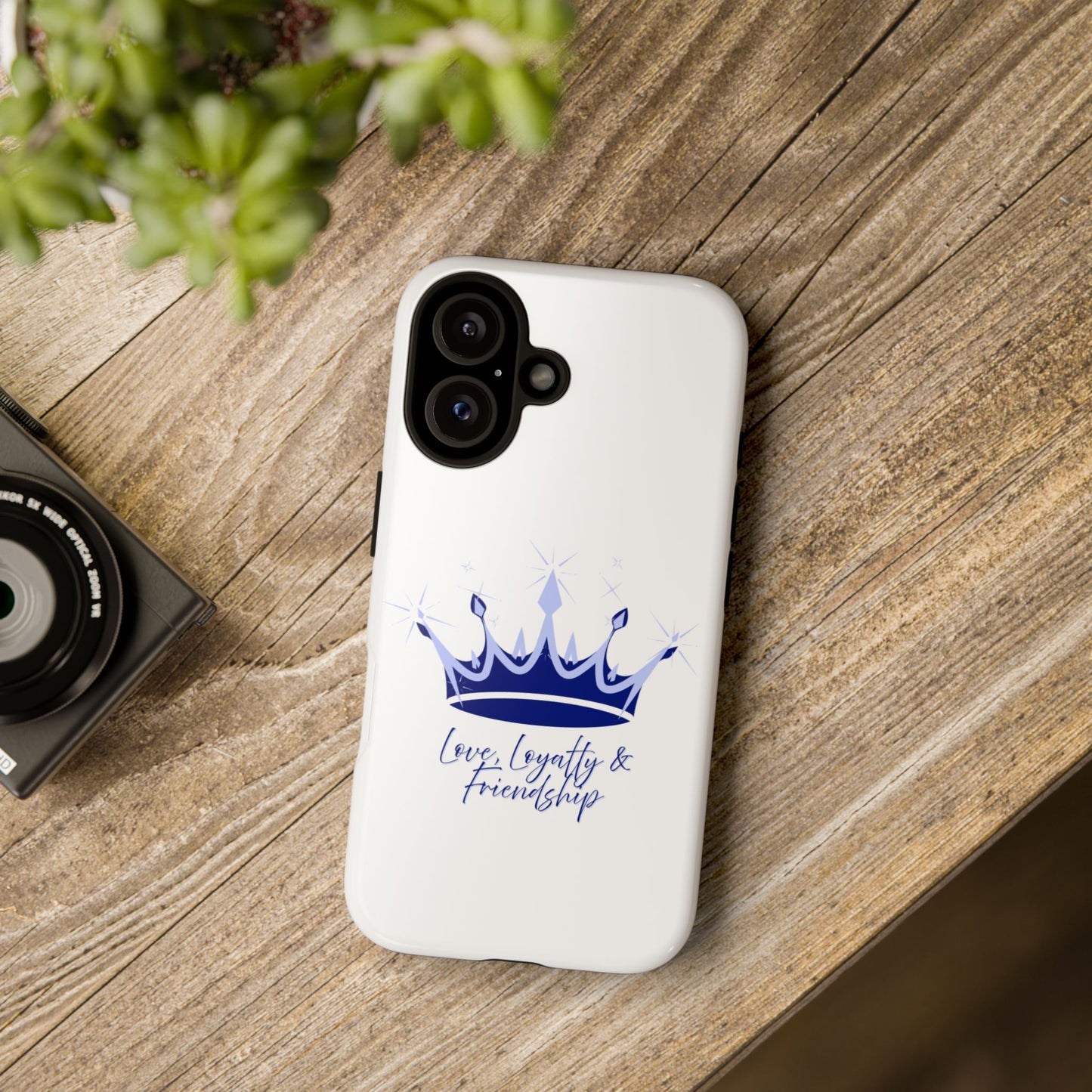 Phone Case, Navy & Silver Crown - Love, Loyalty & Friendship
