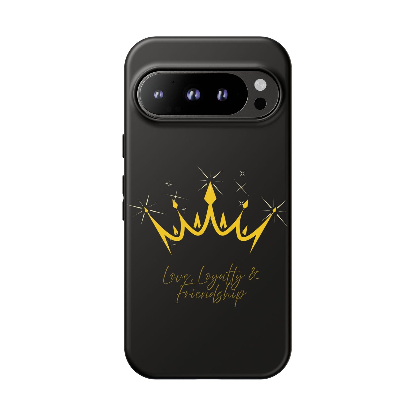 Phone Case, Black & Gold Crown - Love, Loyalty & Friendship
