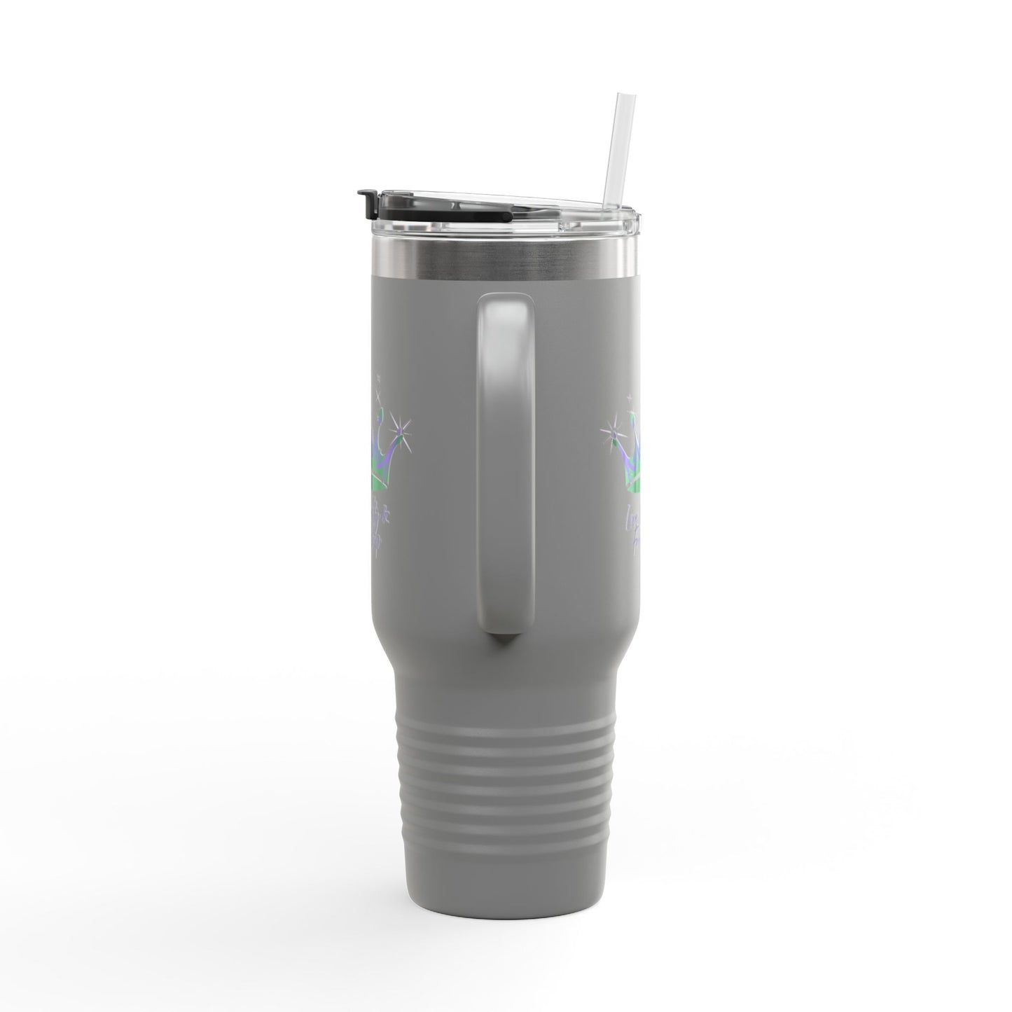 Queen Crown Purple & Green - 40oz Insulated Travel Mug