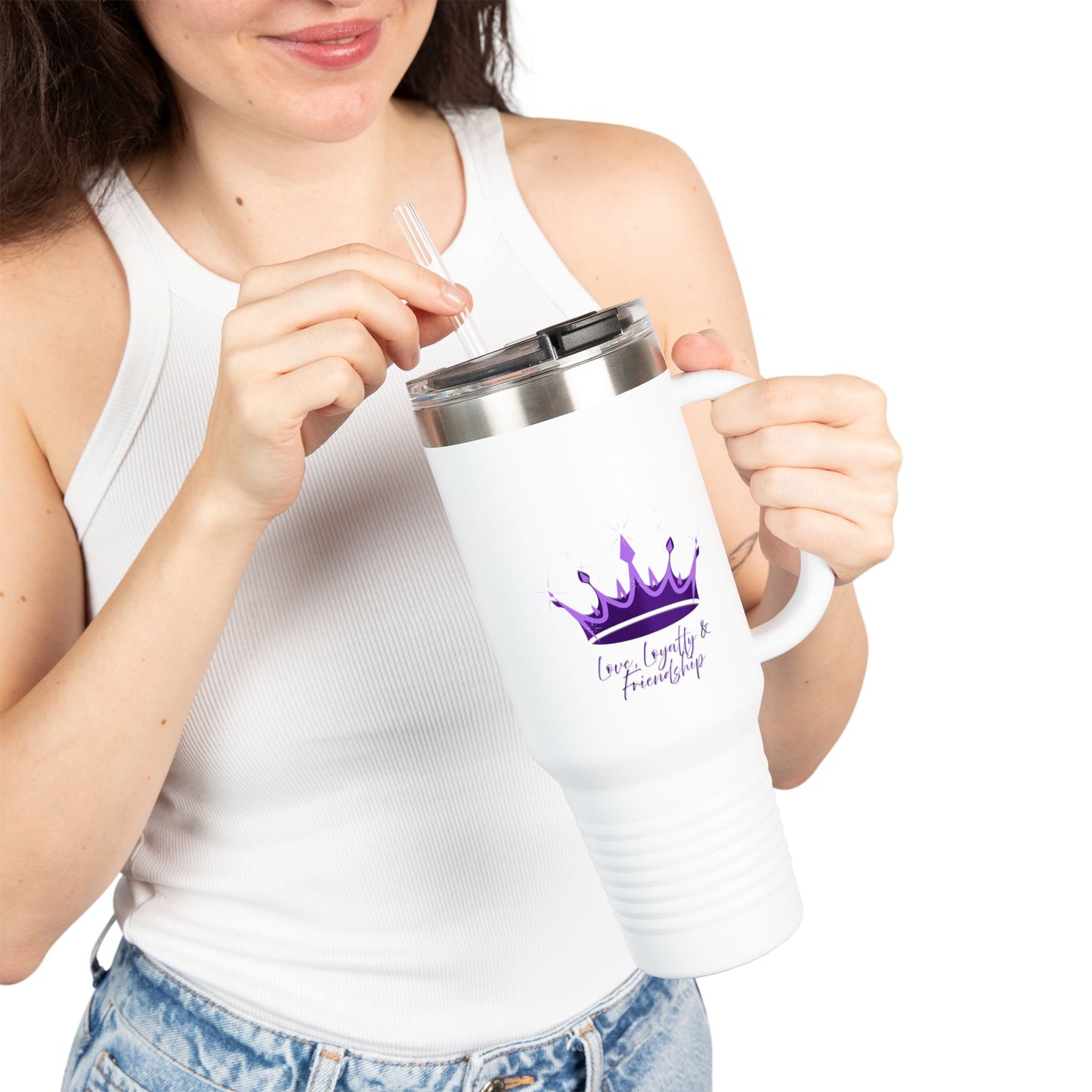Queen Crown Purple & Lavender - 40oz Insulated Travel Mug