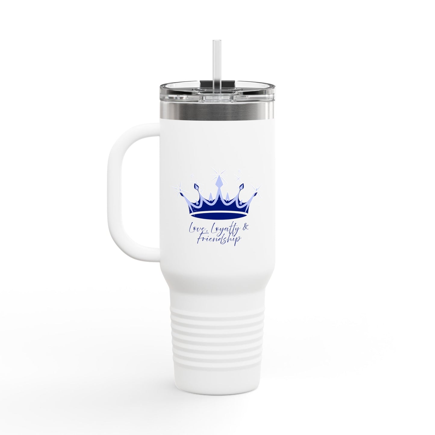 Queen Crown Blue & Silver - 40oz Insulated Travel Mug