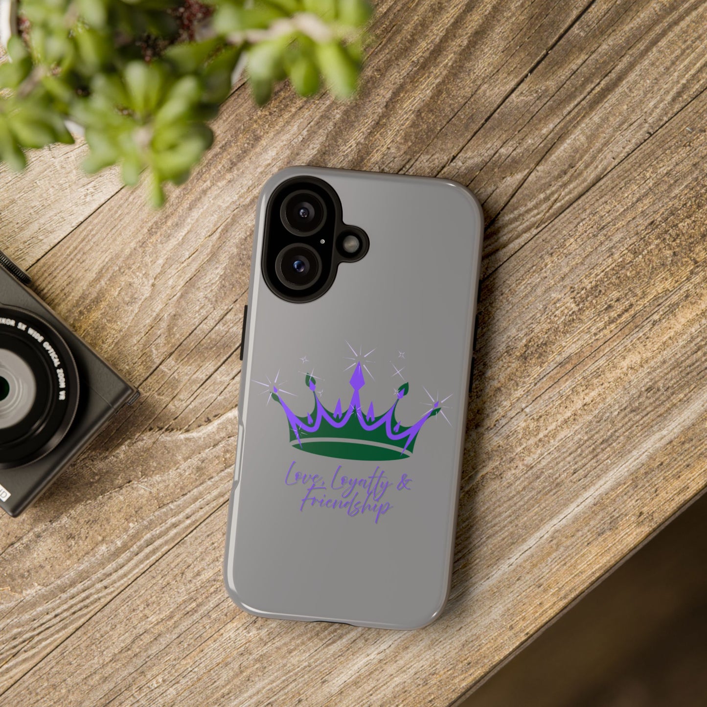 Phone Case, Purple & Green Crown - Love, Loyalty & Friendship
