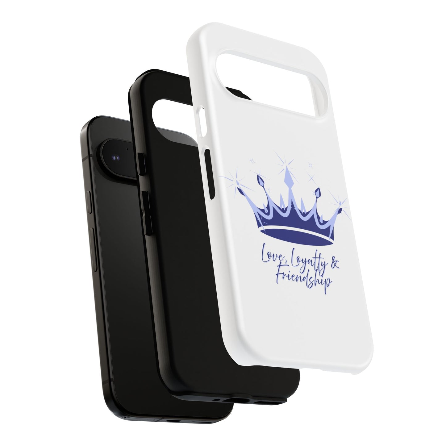 Phone Case, Navy & Silver Crown - Love, Loyalty & Friendship