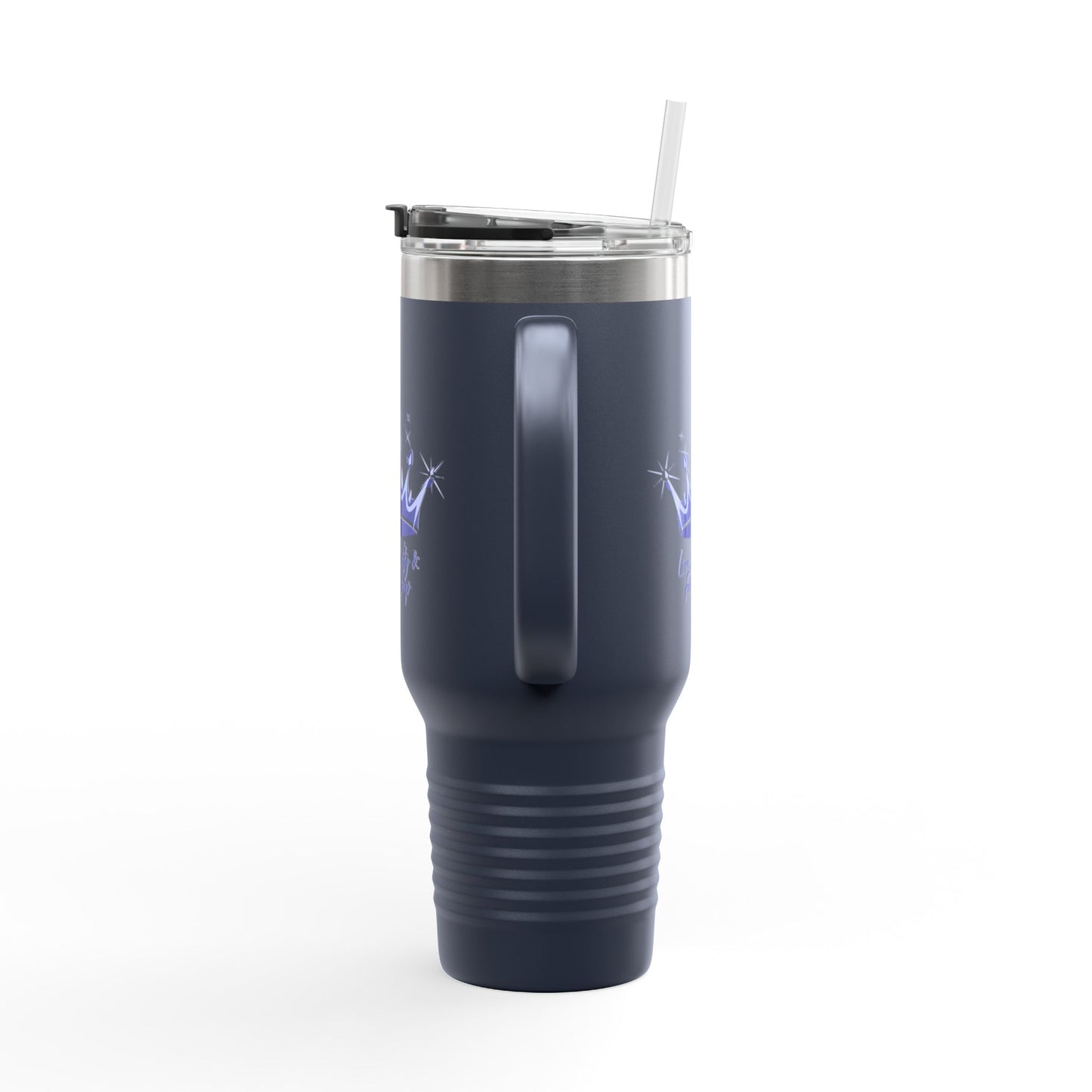 Queen Crown Blue & Silver - 40oz Insulated Travel Mug