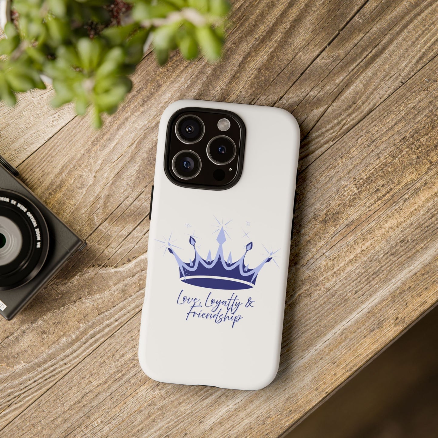 Phone Case, Navy & Silver Crown - Love, Loyalty & Friendship