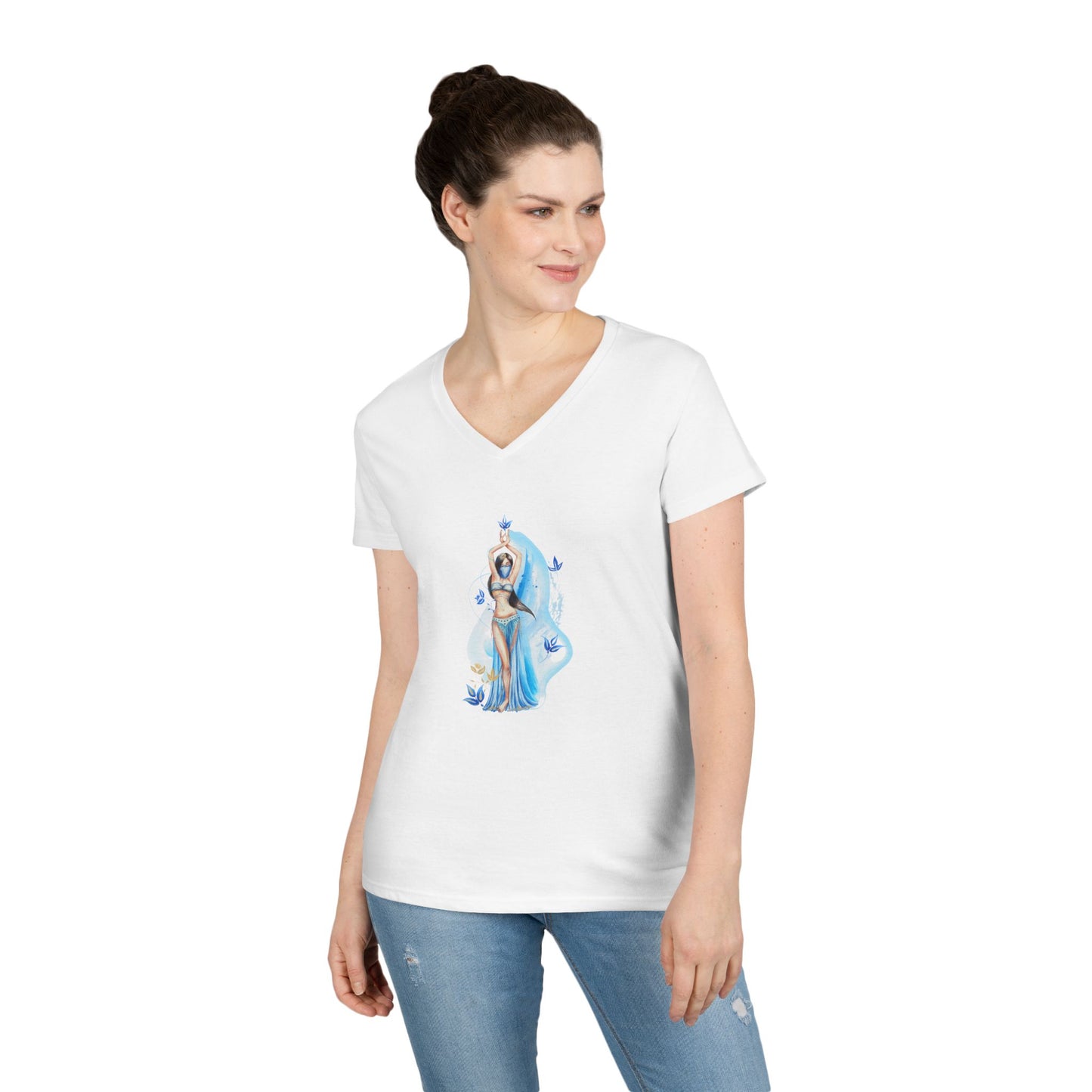 Elegant Dance Goddess V-Neck T-Shirt