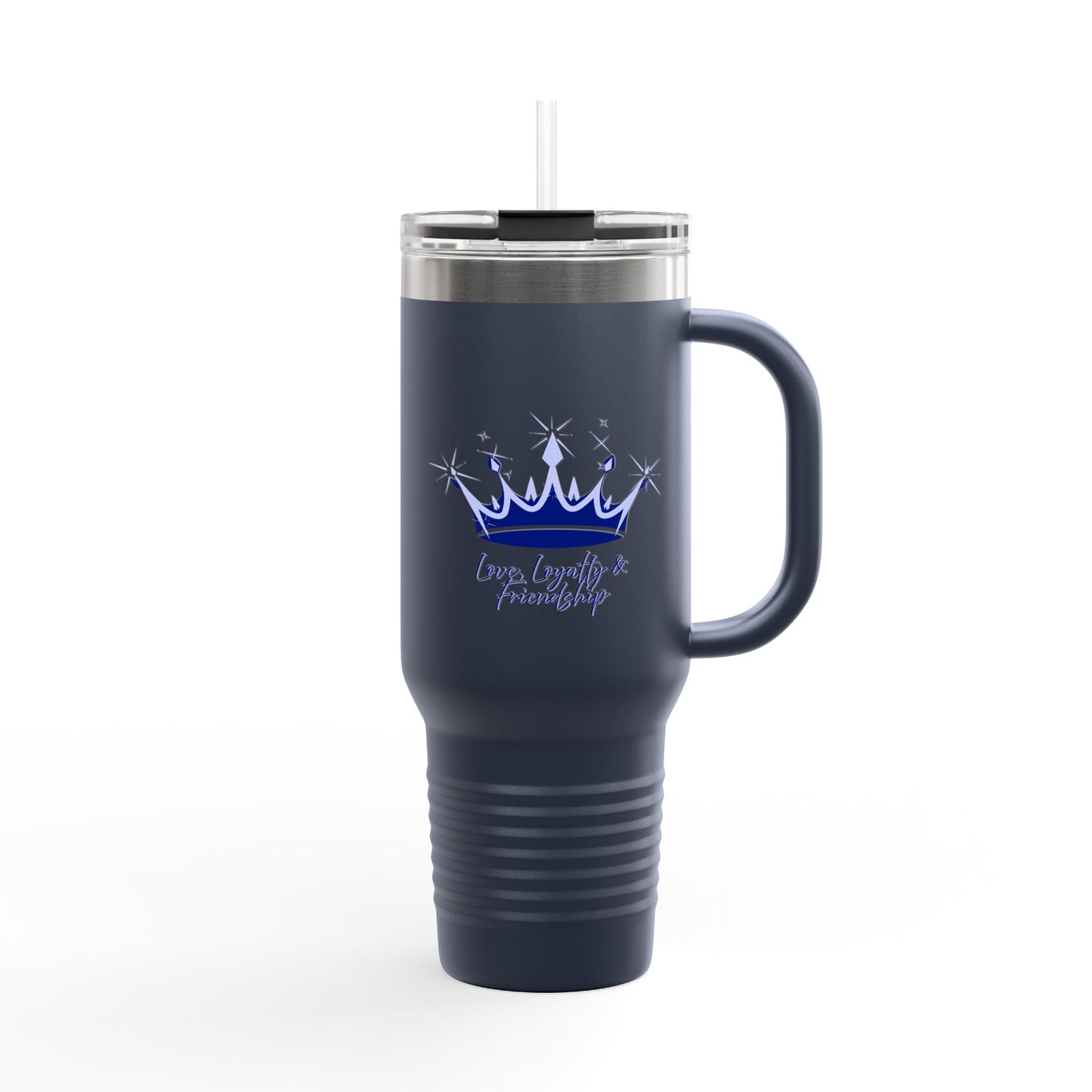 Queen Crown Blue & Silver - 40oz Insulated Travel Mug
