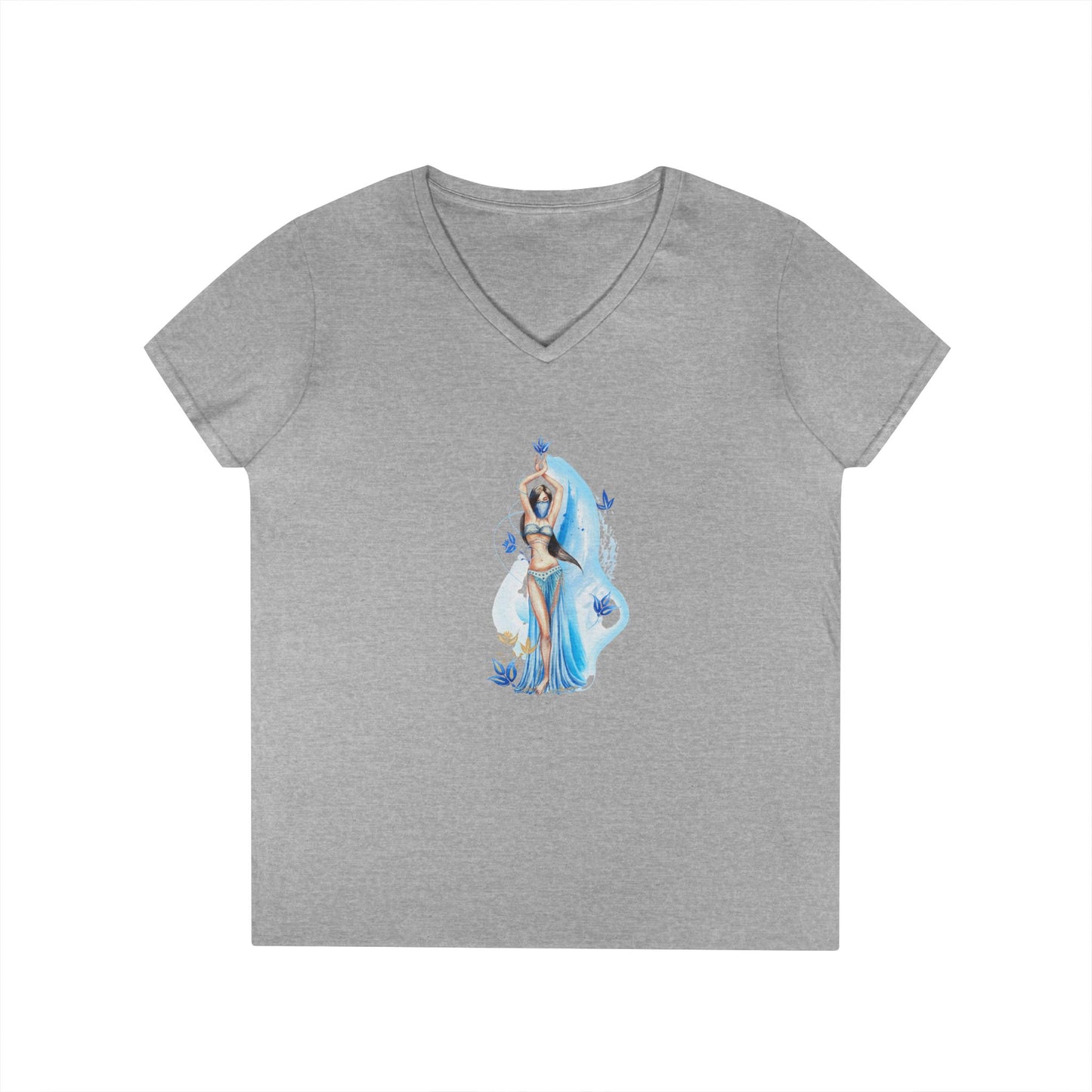 Elegant Dance Goddess V-Neck T-Shirt