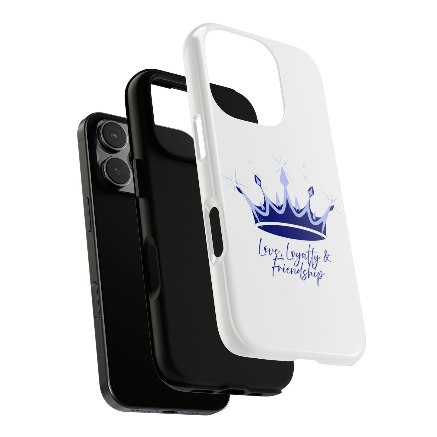 Phone Case, Navy & Silver Crown - Love, Loyalty & Friendship