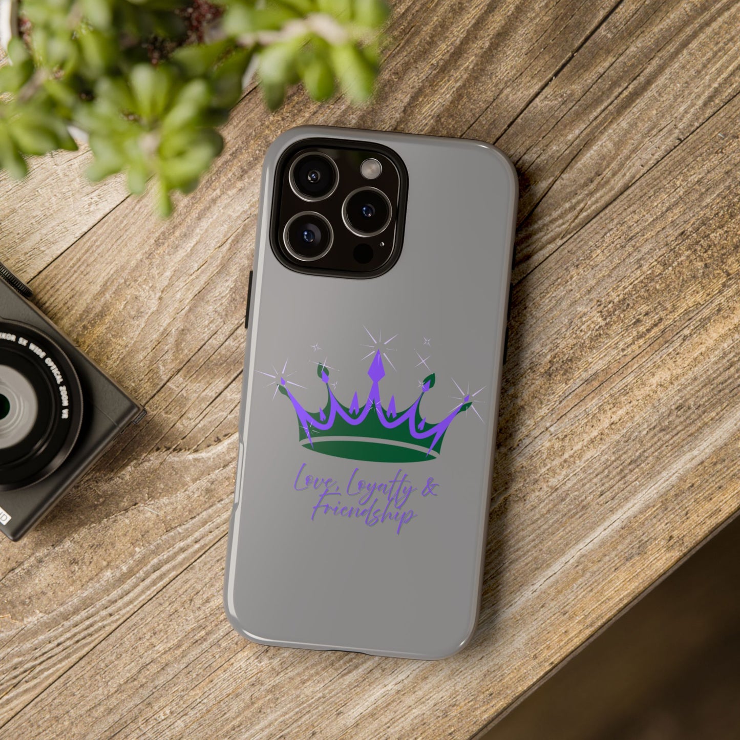 Phone Case, Purple & Green Crown - Love, Loyalty & Friendship