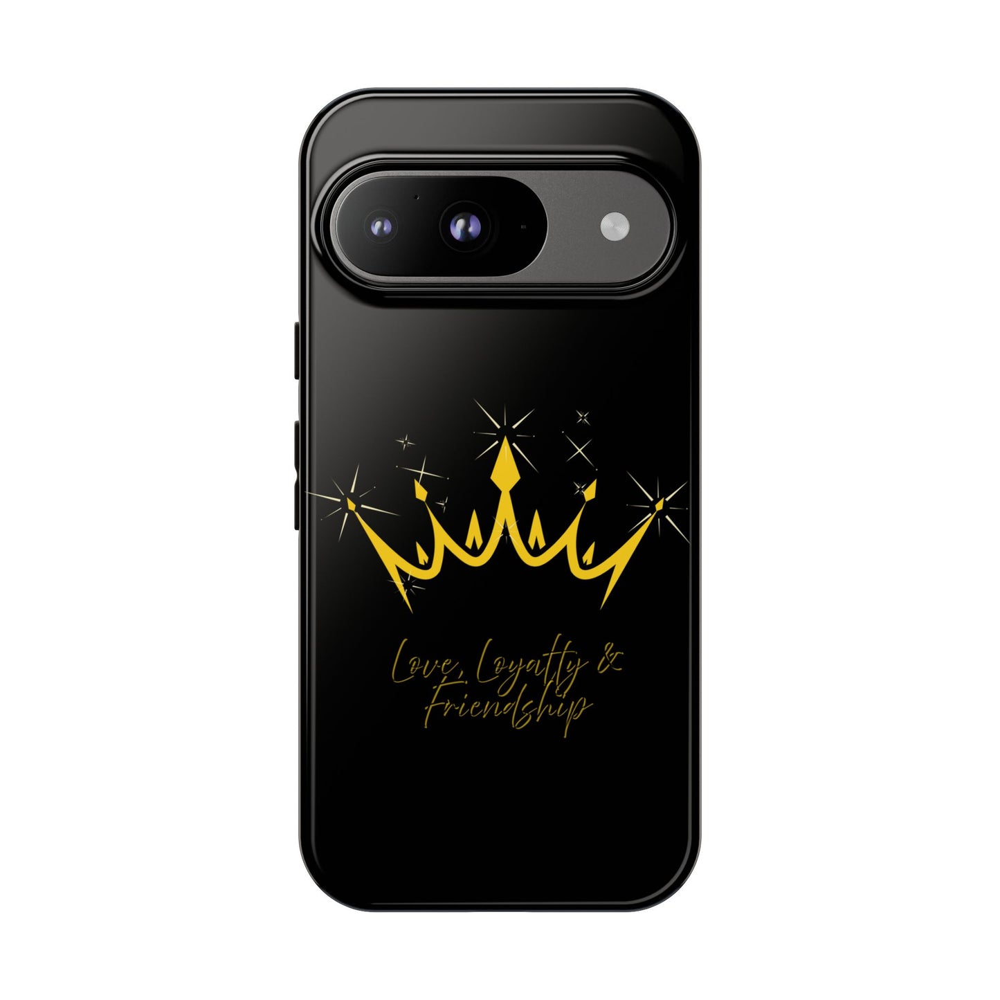 Phone Case, Black & Gold Crown - Love, Loyalty & Friendship