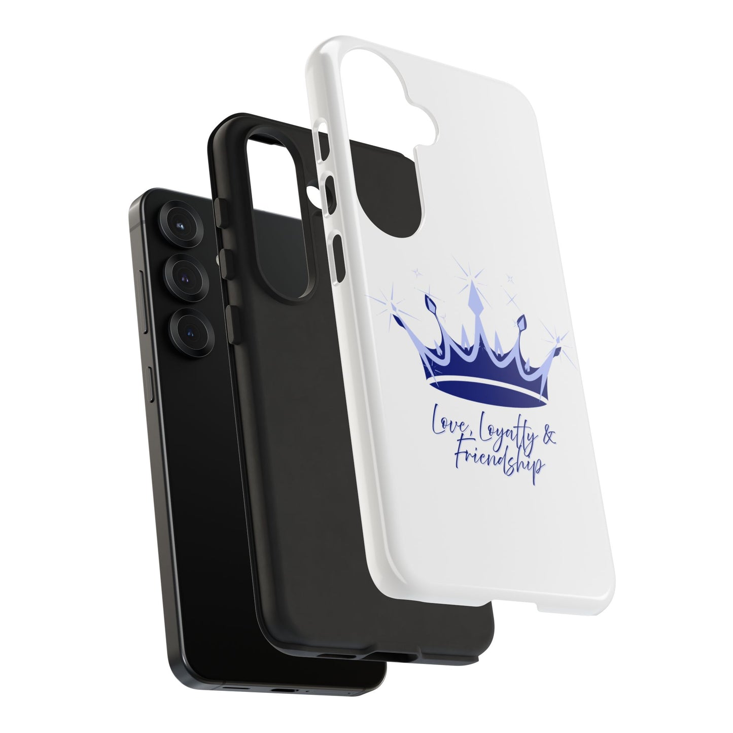 Phone Case, Navy & Silver Crown - Love, Loyalty & Friendship