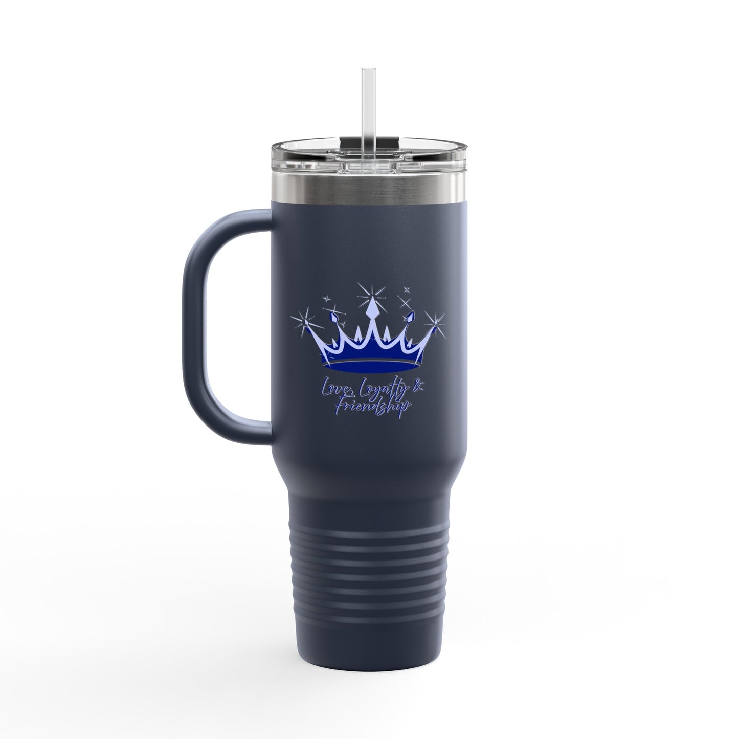 Queen Crown Blue & Silver - 40oz Insulated Travel Mug