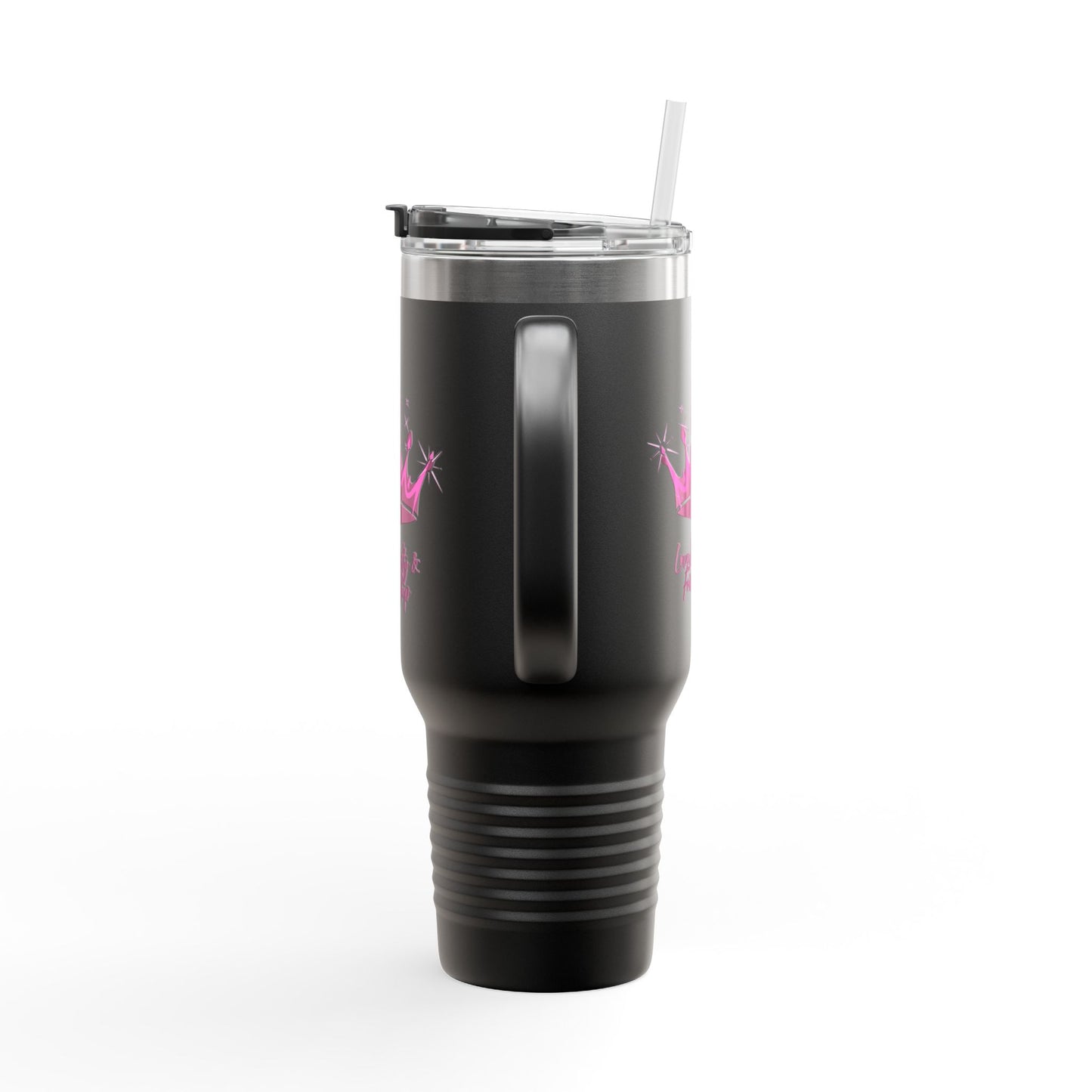 Queen Crown Pink & Burgundy - 40oz Insulated Travel Mug
