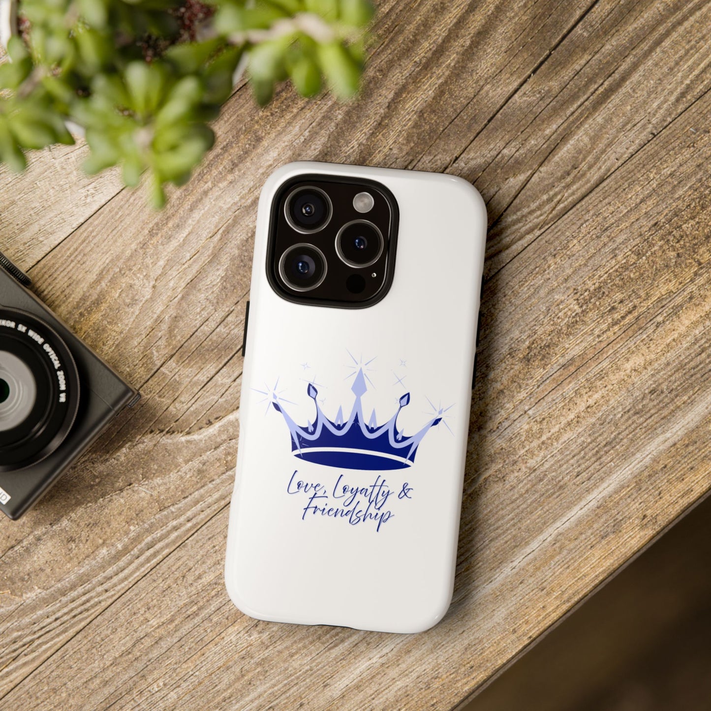 Phone Case, Navy & Silver Crown - Love, Loyalty & Friendship