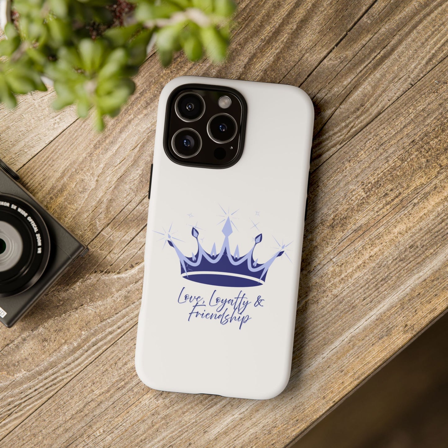 Phone Case, Navy & Silver Crown - Love, Loyalty & Friendship