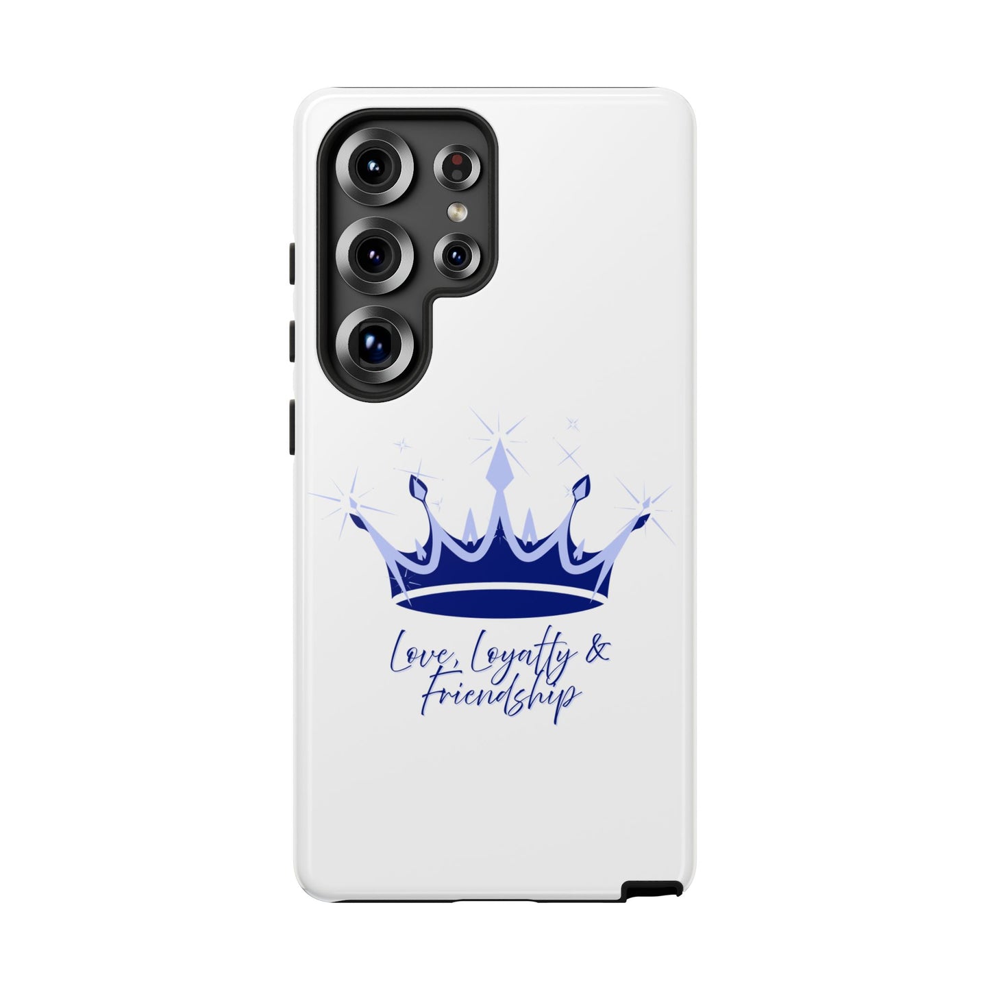 Phone Case, Navy & Silver Crown - Love, Loyalty & Friendship