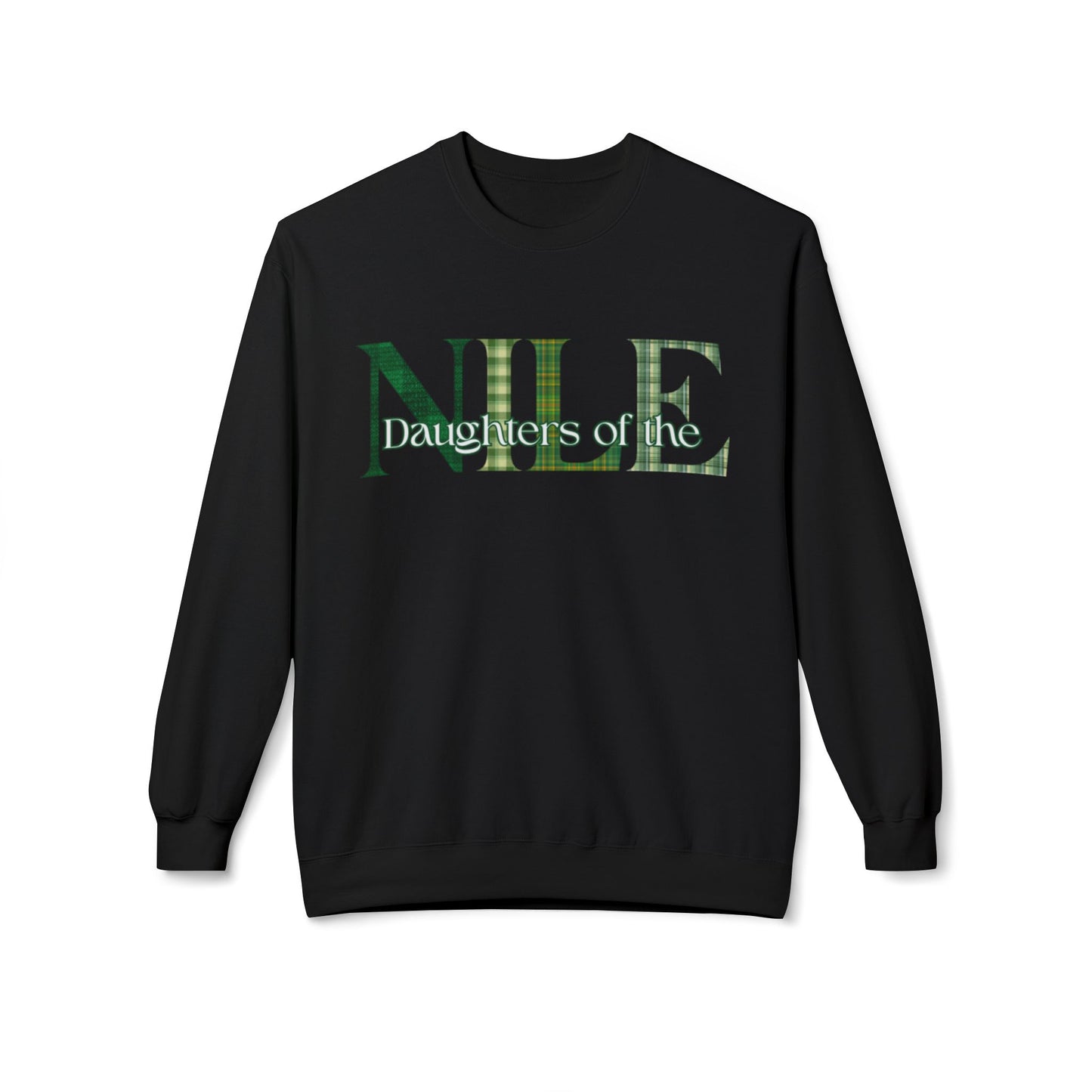 Nile Green Plaid, Cozy Fleece Sweatshirt