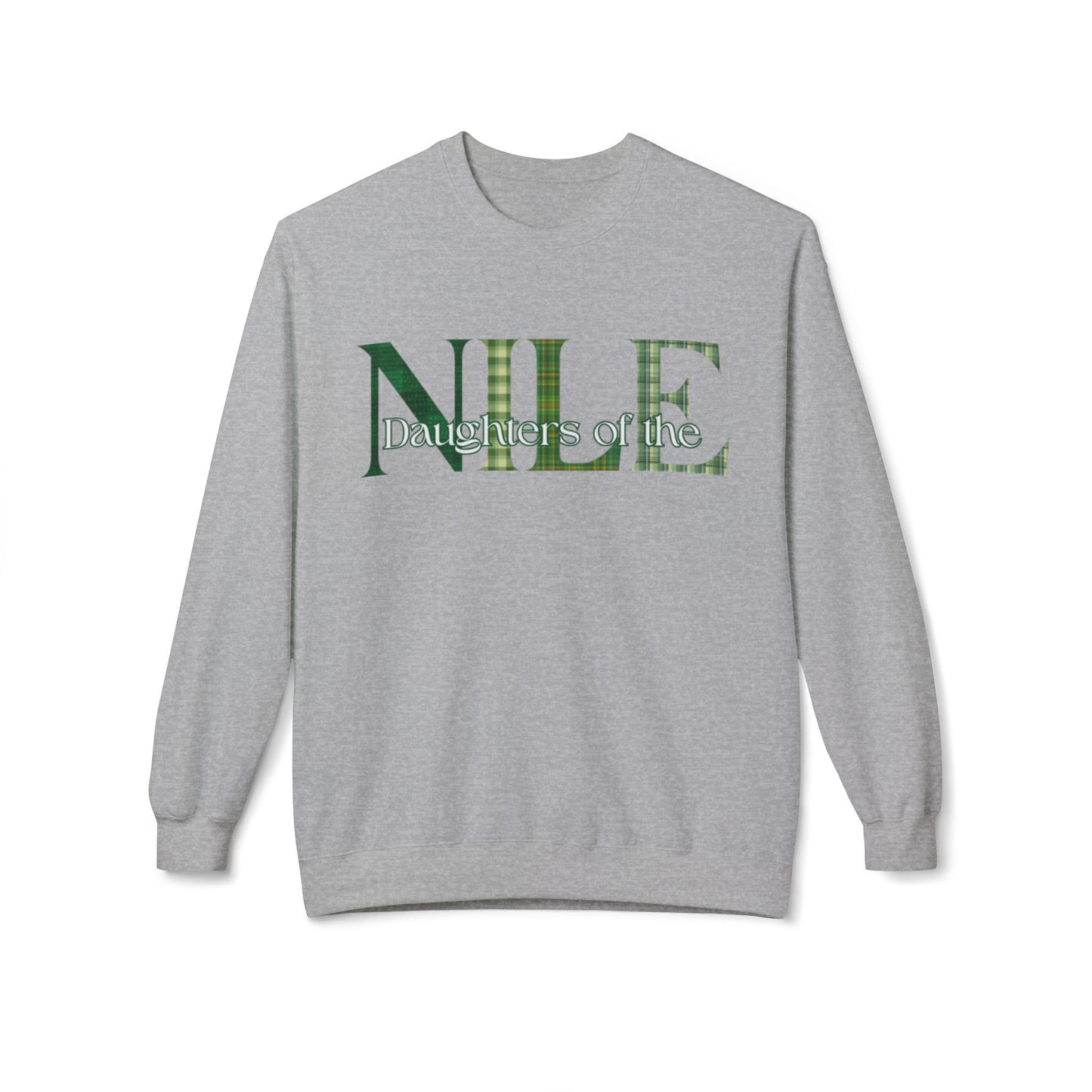 Nile Green Plaid, Cozy Fleece Sweatshirt