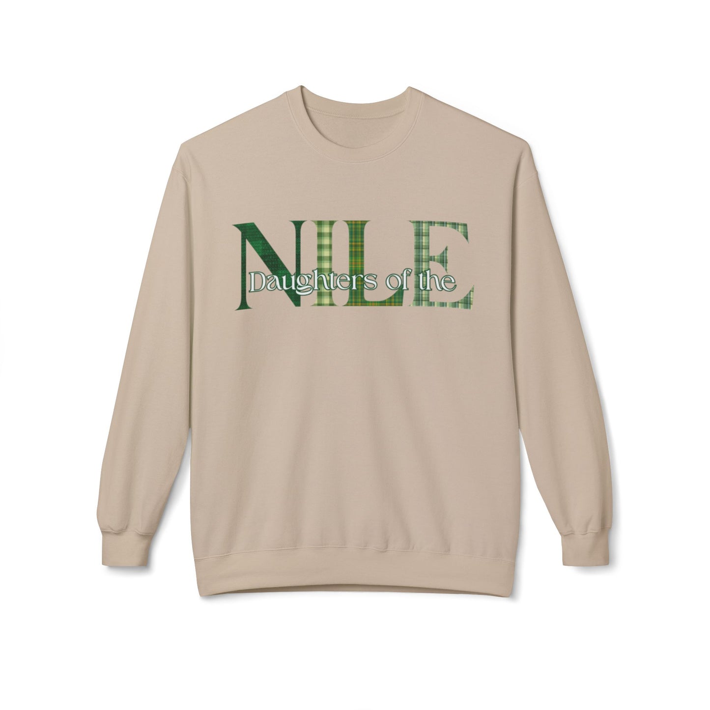 Nile Green Plaid, Cozy Fleece Sweatshirt