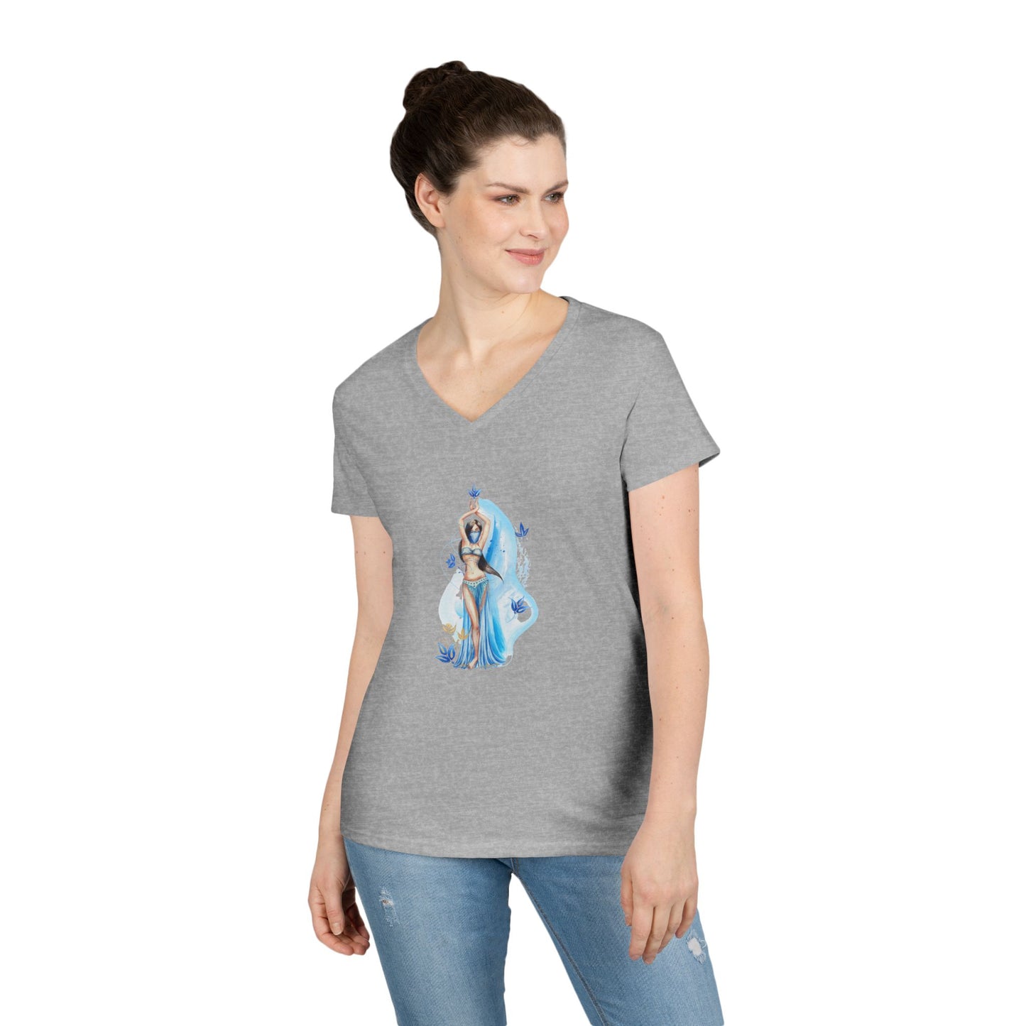 Elegant Dance Goddess V-Neck T-Shirt
