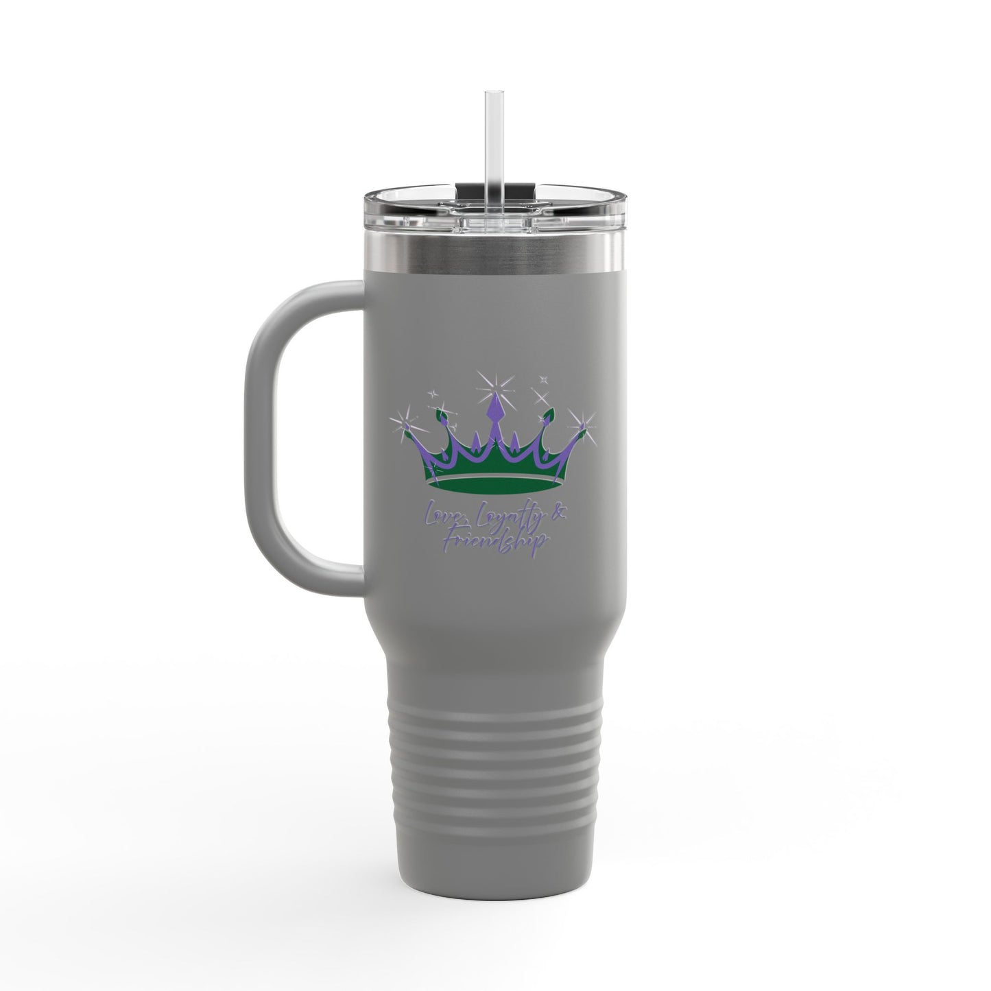 Queen Crown Purple & Green - 40oz Insulated Travel Mug