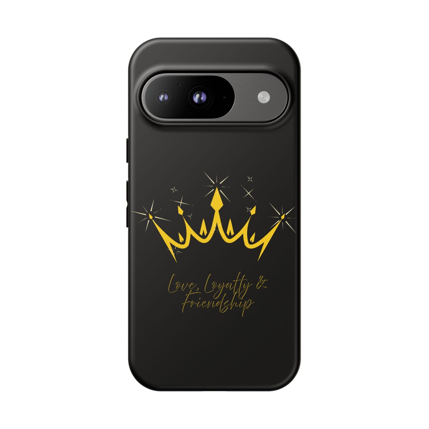 Phone Case, Black & Gold Crown - Love, Loyalty & Friendship