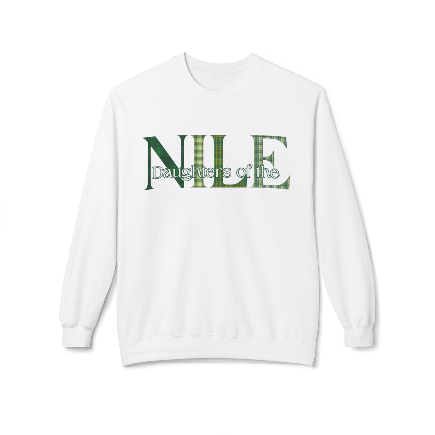 Nile Green Plaid, Cozy Fleece Sweatshirt