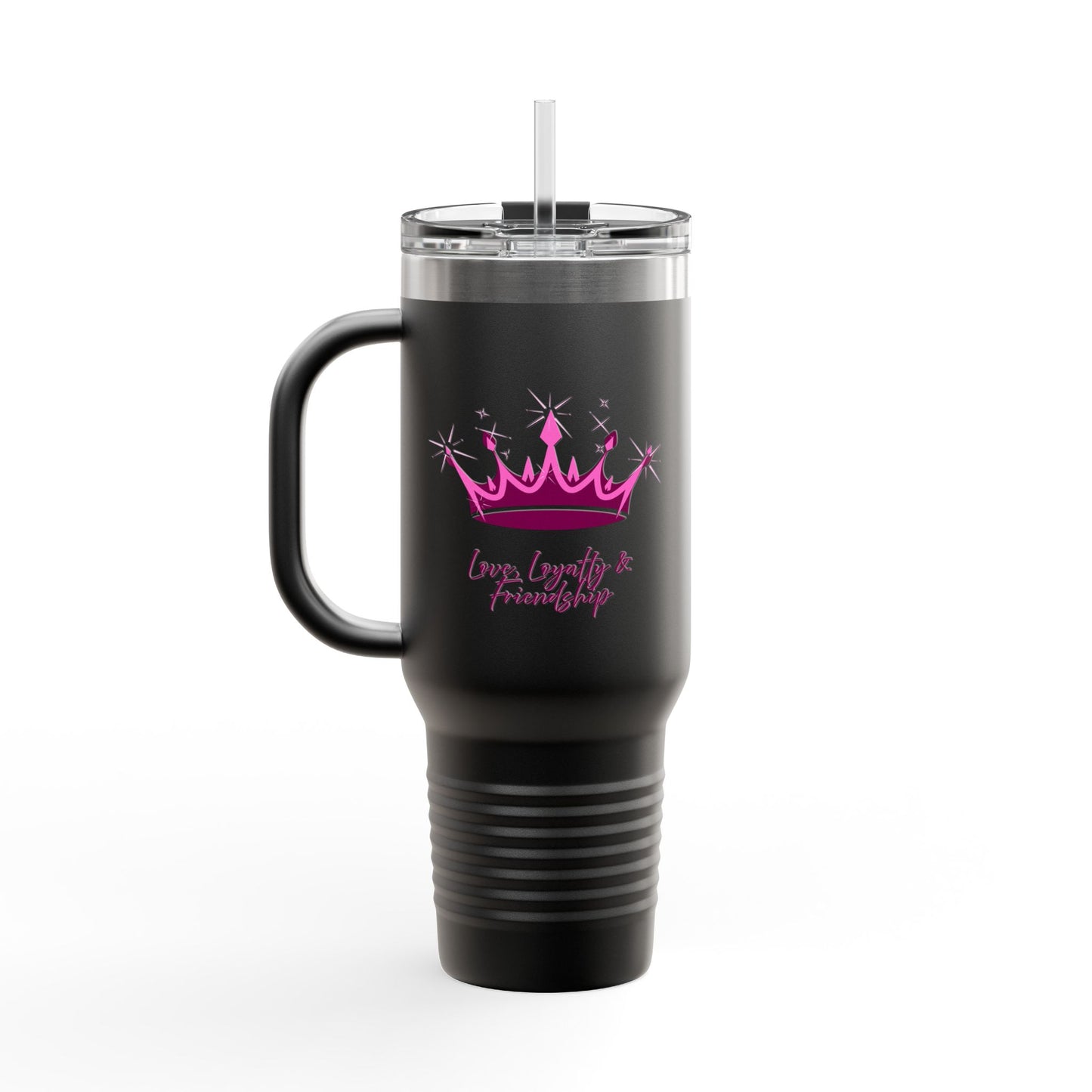 Queen Crown Pink & Burgundy - 40oz Insulated Travel Mug