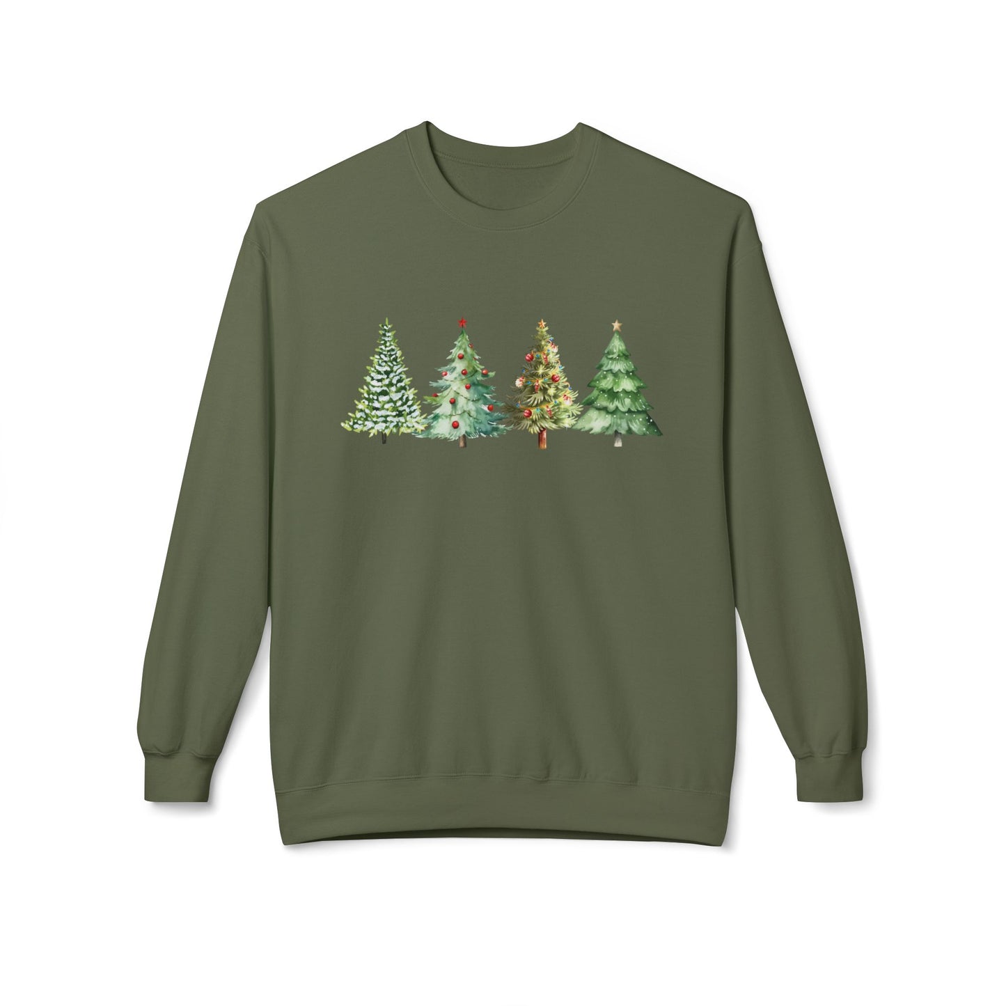 Christmas Trees Unisex Midweight Softstyle Fleece Crewneck Sweatshirt