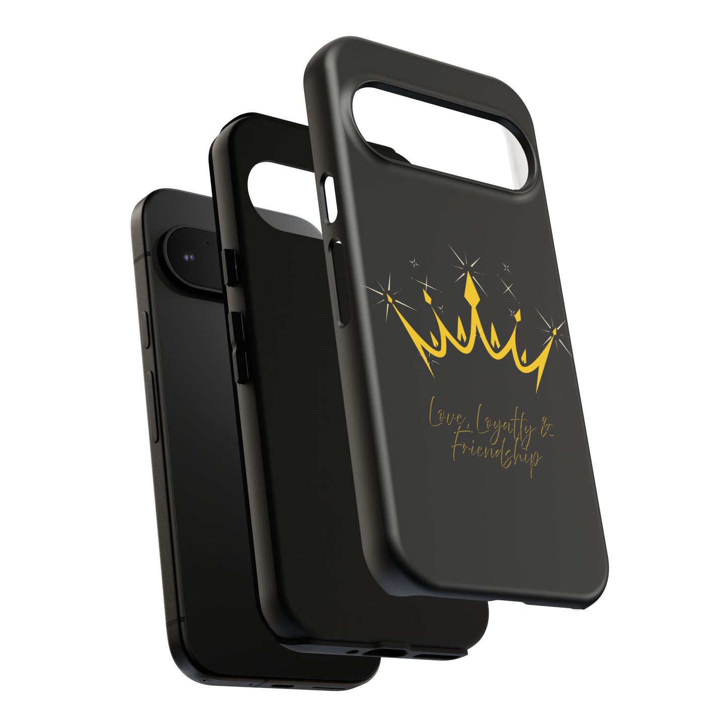 Phone Case, Black & Gold Crown - Love, Loyalty & Friendship