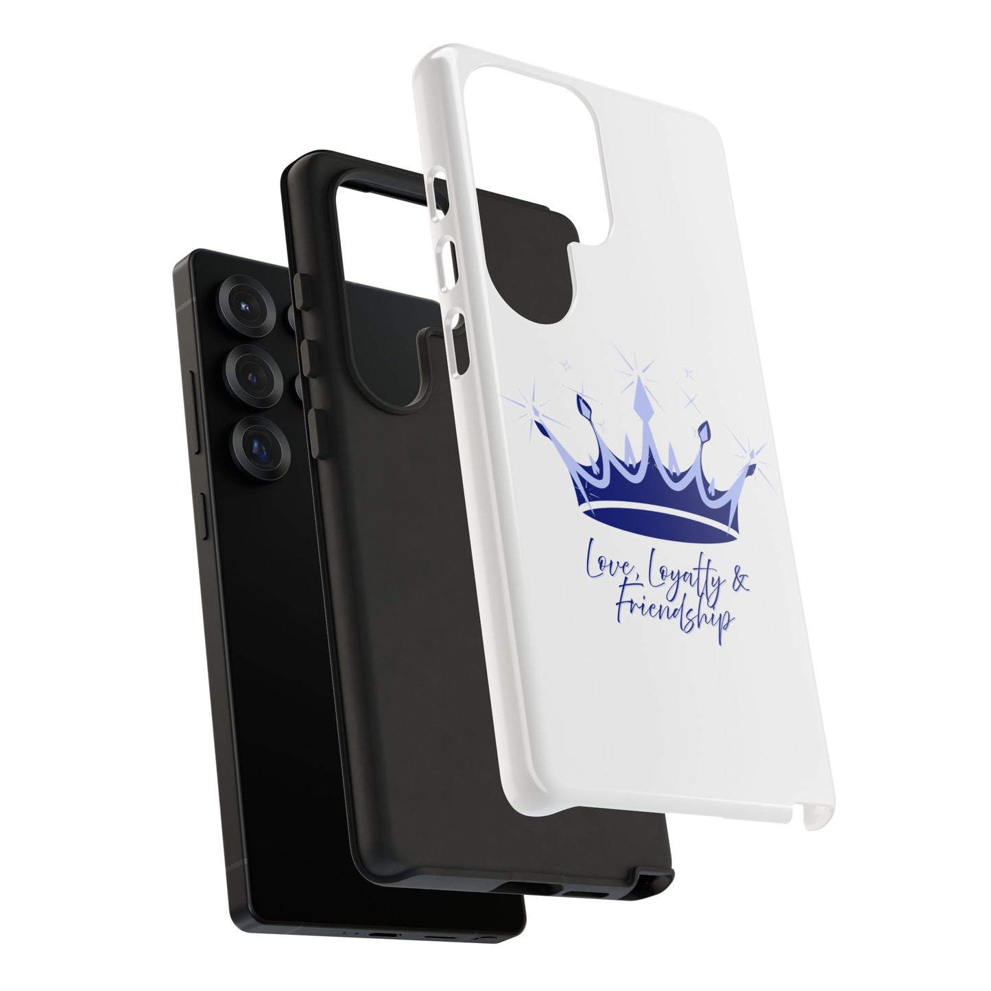 Phone Case, Navy & Silver Crown - Love, Loyalty & Friendship