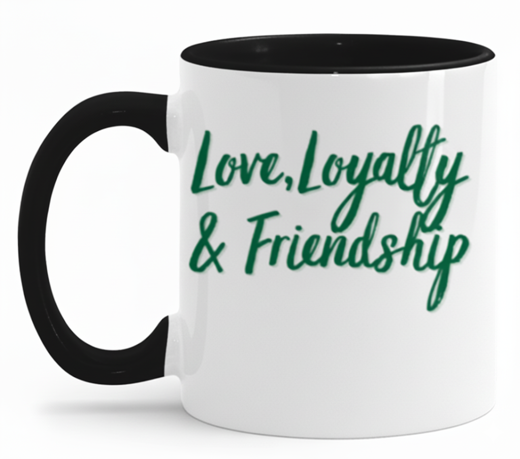 Love Loyalty & Friendship Green Accent Mug 11oz