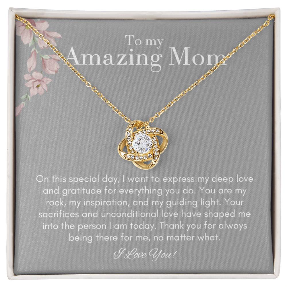 To My Amazing Mom Love Knot Necklace