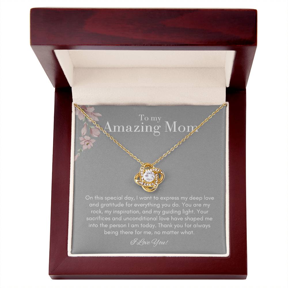 To My Amazing Mom Love Knot Necklace