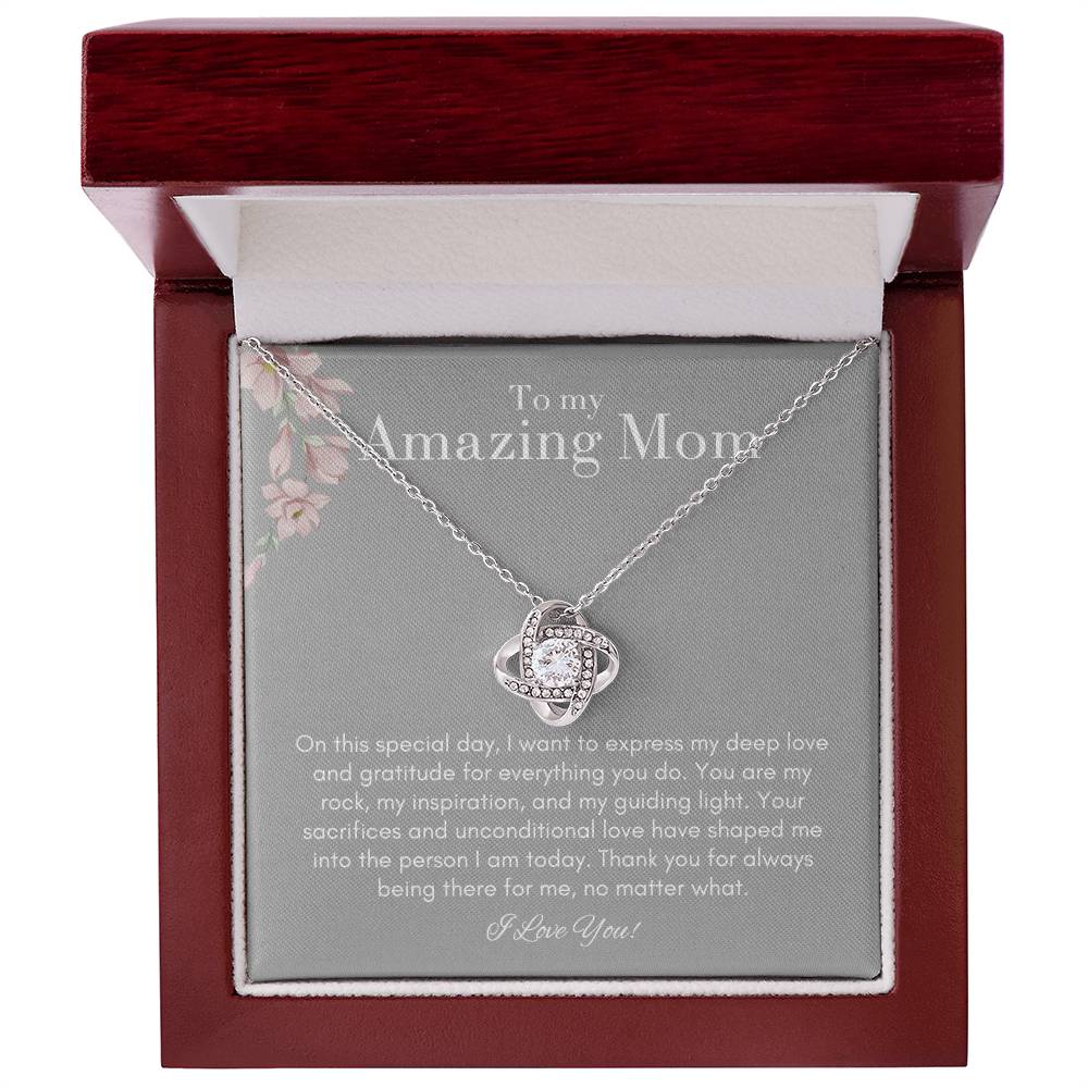 To My Amazing Mom Love Knot Necklace
