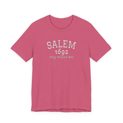 Salem 1692 Embroidered Shirt, They Missed One Witch T-Shirt, Vintage Halloween Tee