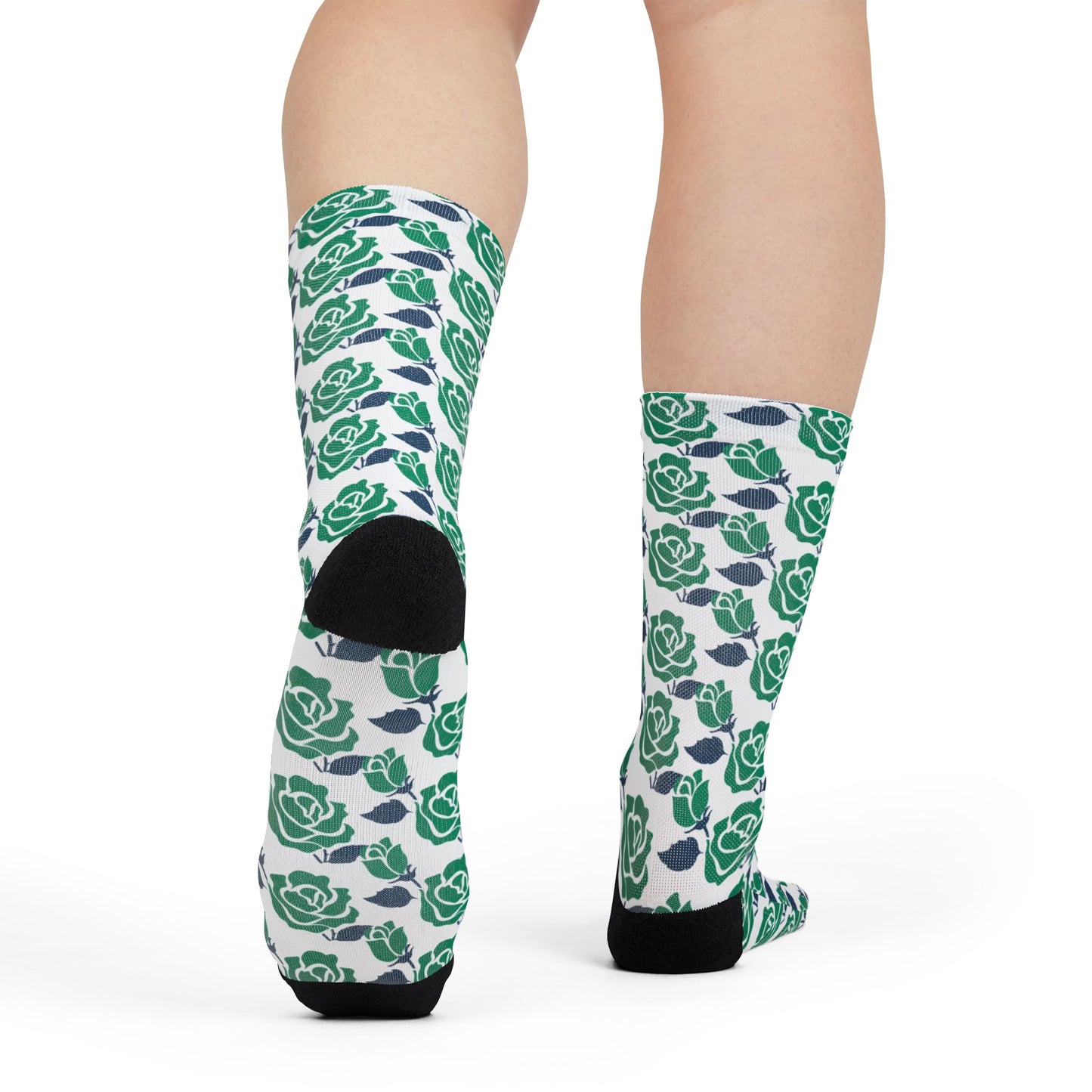 Crew Socks - White Floral Patterned | Fun Fashion Accessories