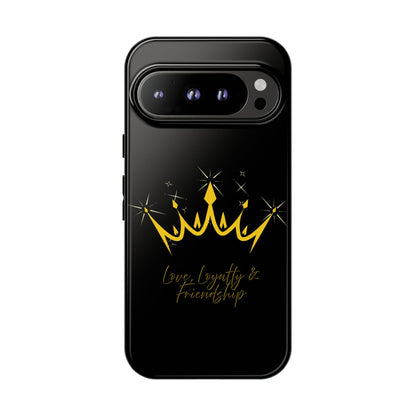 Phone Case, Black & Gold Crown - Love, Loyalty & Friendship