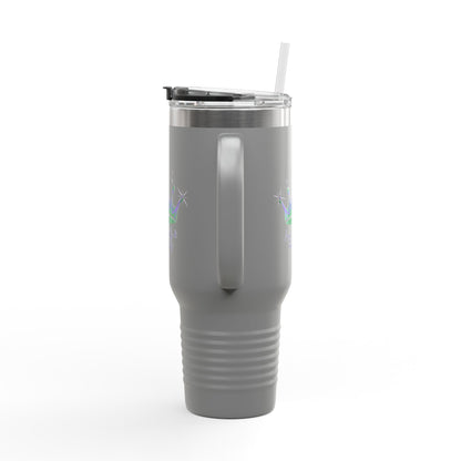 Queen Crown Purple & Green - 40oz Insulated Travel Mug