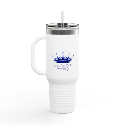 Queen Crown Blue & Silver - 40oz Insulated Travel Mug