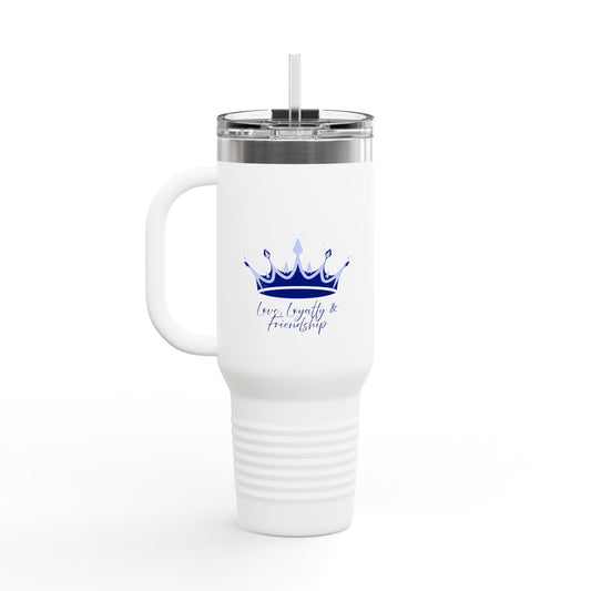 Queen Crown Blue & Silver - 40oz Insulated Travel Mug