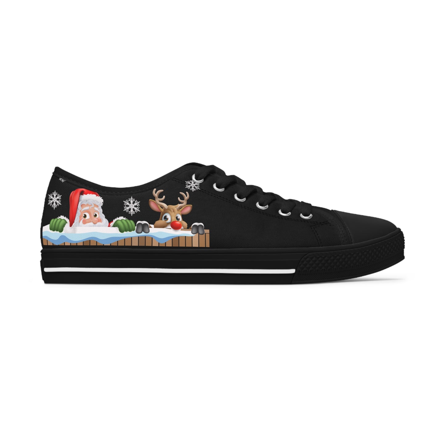 Santa and Reindeer Women's Low Top Sneakers