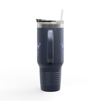 Queen Crown Blue & Silver - 40oz Insulated Travel Mug