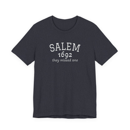 Salem 1692 Embroidered Shirt, They Missed One Witch T-Shirt, Vintage Halloween Tee