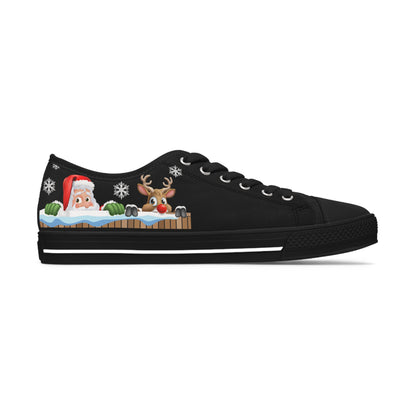 Santa and Reindeer Women's Low Top Sneakers