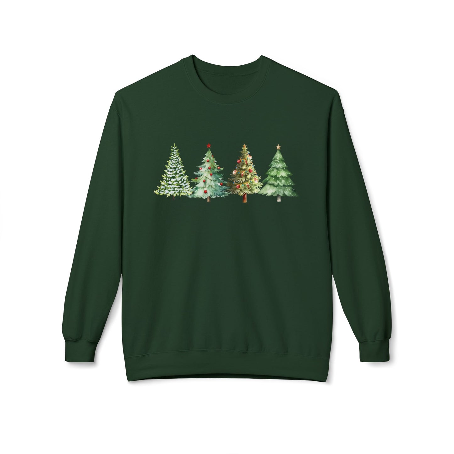 Christmas Trees Unisex Midweight Softstyle Fleece Crewneck Sweatshirt