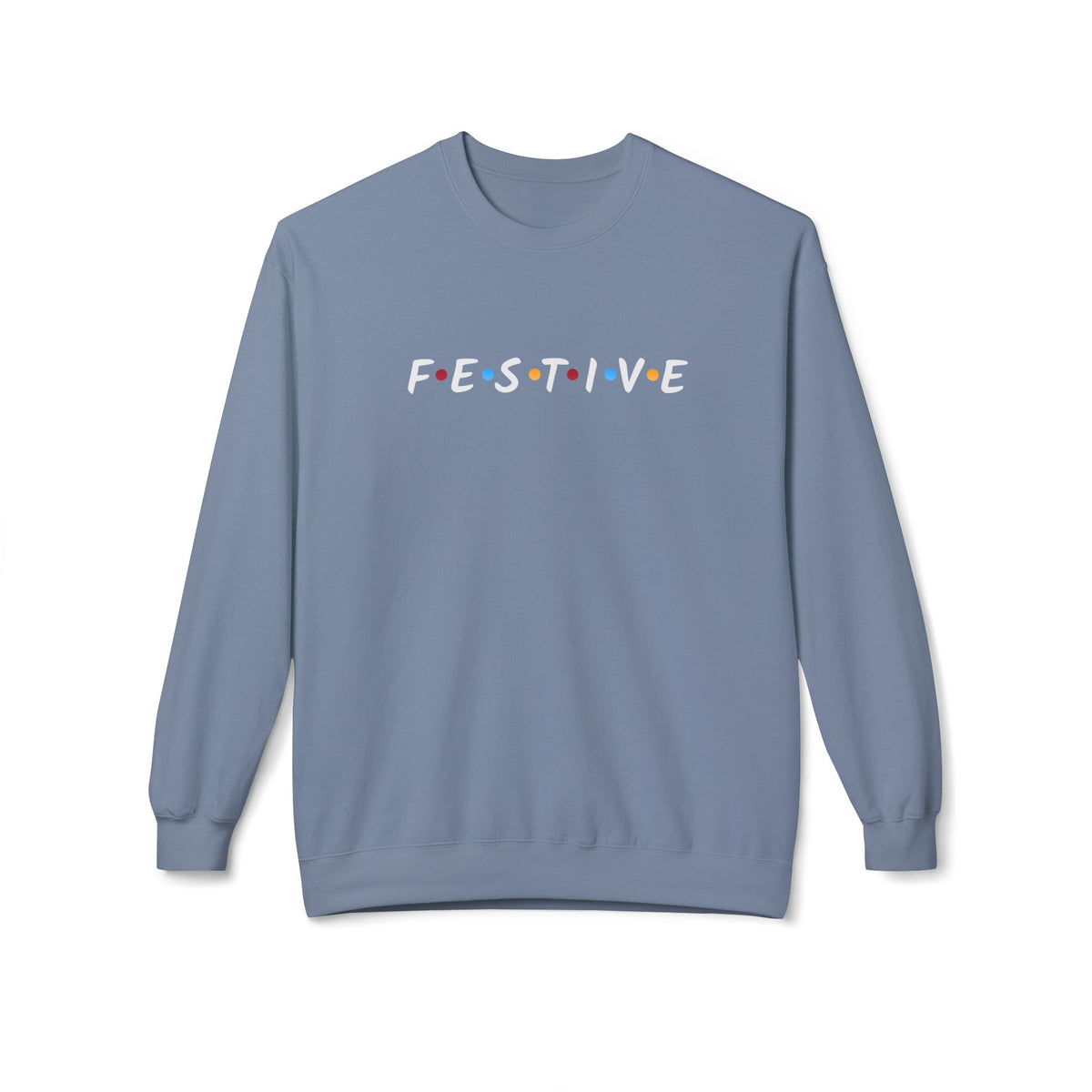 Festive Thanksgiving or Christmas Sweatshirt, Minimalist Holiday Crewneck with Colorful Lettering, Unisex Fit