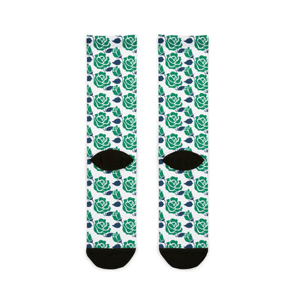 Crew Socks - White Floral Patterned | Fun Fashion Accessories