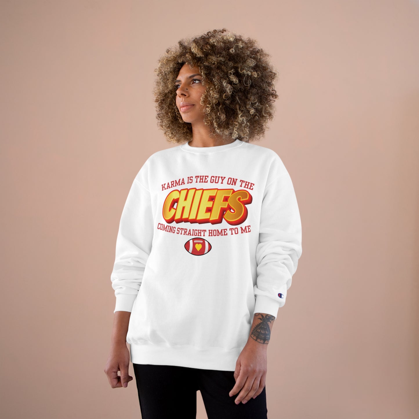 Karma Is the Guy On The Chiefs Champion Sweatshirt